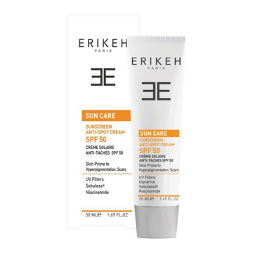 تصویر  کرم ضدآفتاب و ضد لک بی رنگ SPF50 اریکه | Erikeh